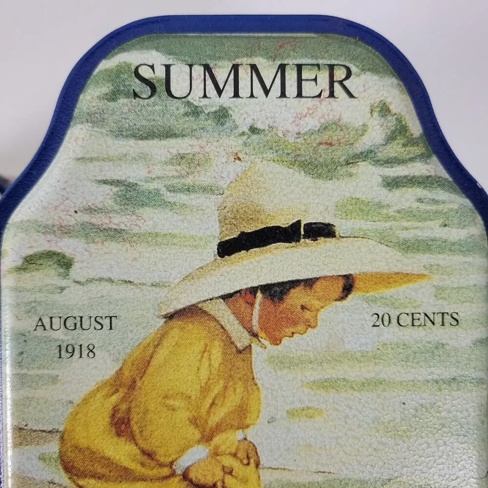 Vintage Good Housekeeping 4 Seasons Metal Tins Spring Summer Autumn Winter 4 pcs